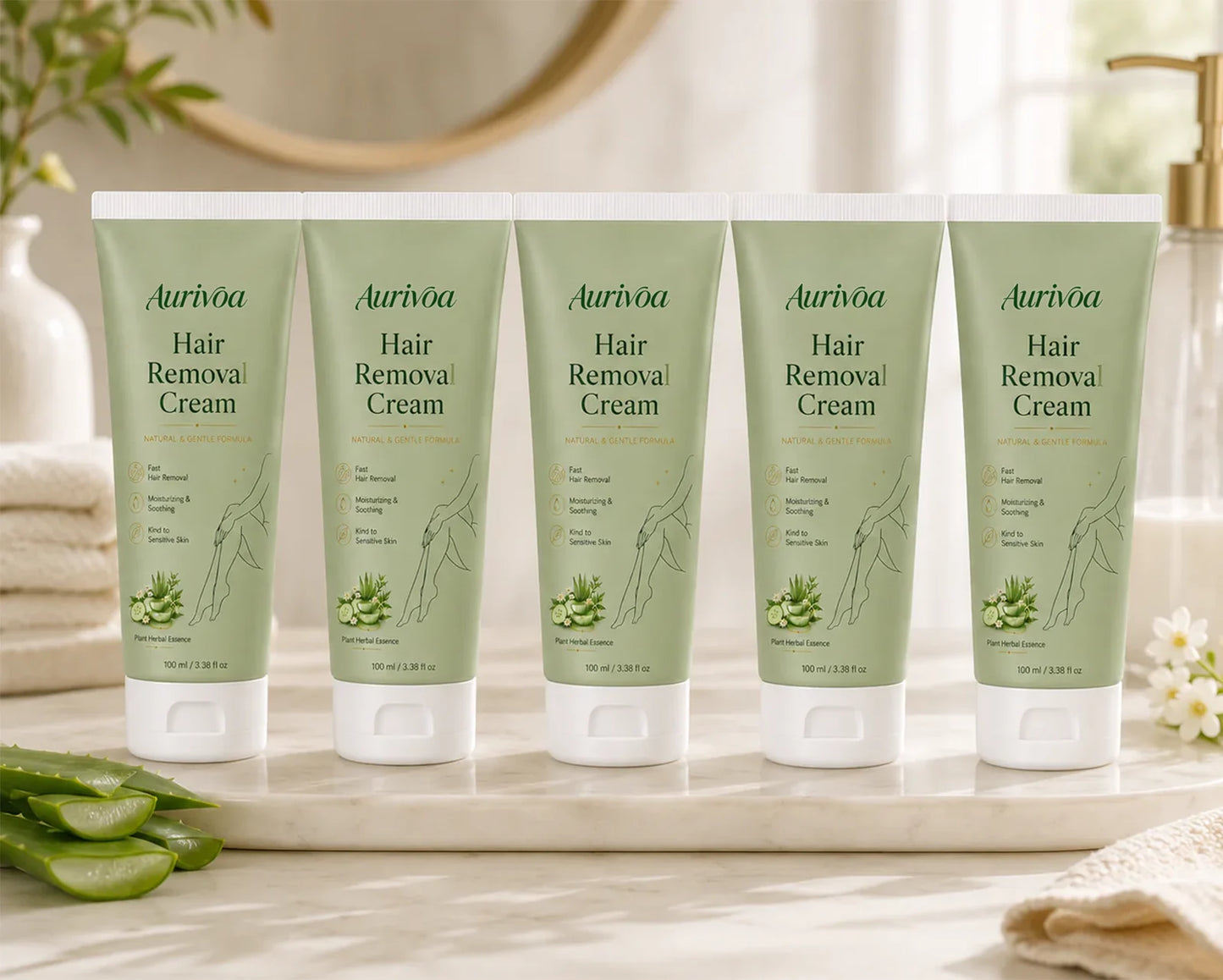<strong>Aurivoa™ Natural Gentle Hair Removal Cream | For Women & Men, Sensitive Skin</strong>