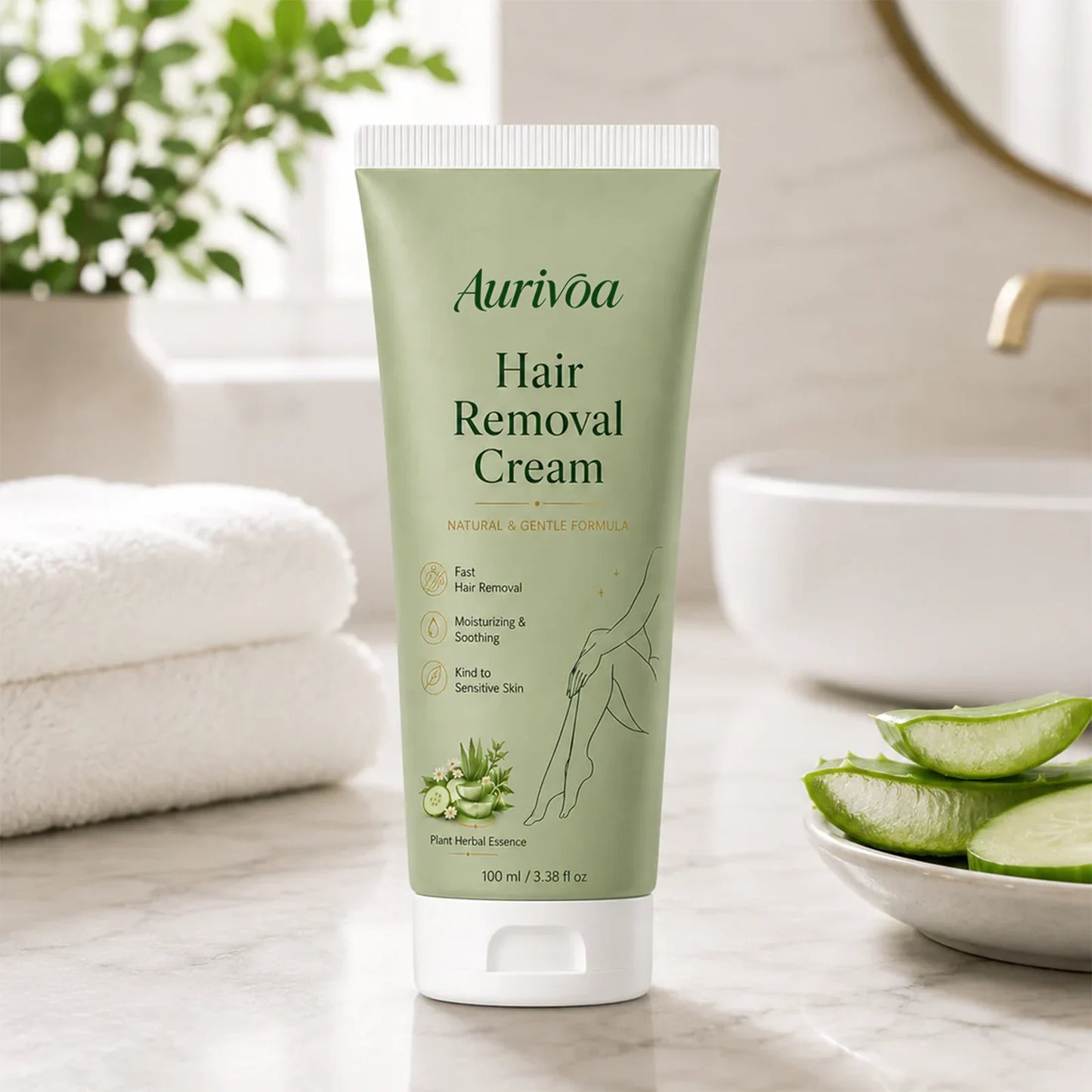 <strong>Aurivoa™ Natural Gentle Hair Removal Cream | For Women & Men, Sensitive Skin</strong>