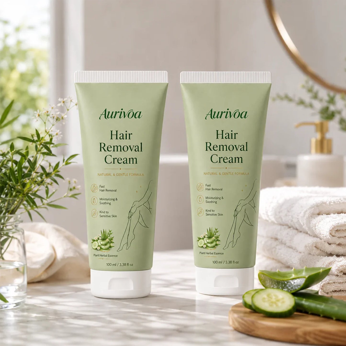 <strong>Aurivoa™ Natural Gentle Hair Removal Cream | For Women & Men, Sensitive Skin</strong>