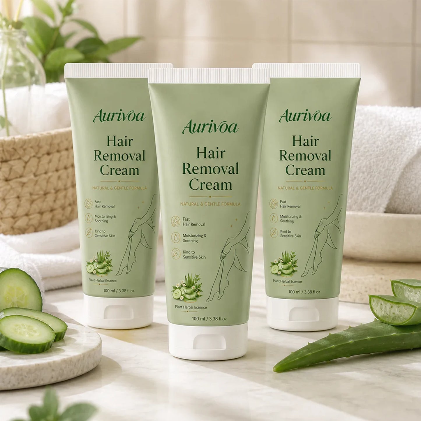 <strong>Aurivoa™ Natural Gentle Hair Removal Cream | For Women & Men, Sensitive Skin</strong>